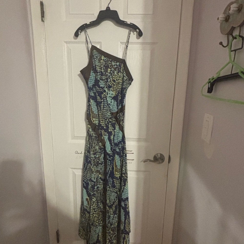 House of Holland Asymmetrical Blue and Green Dress